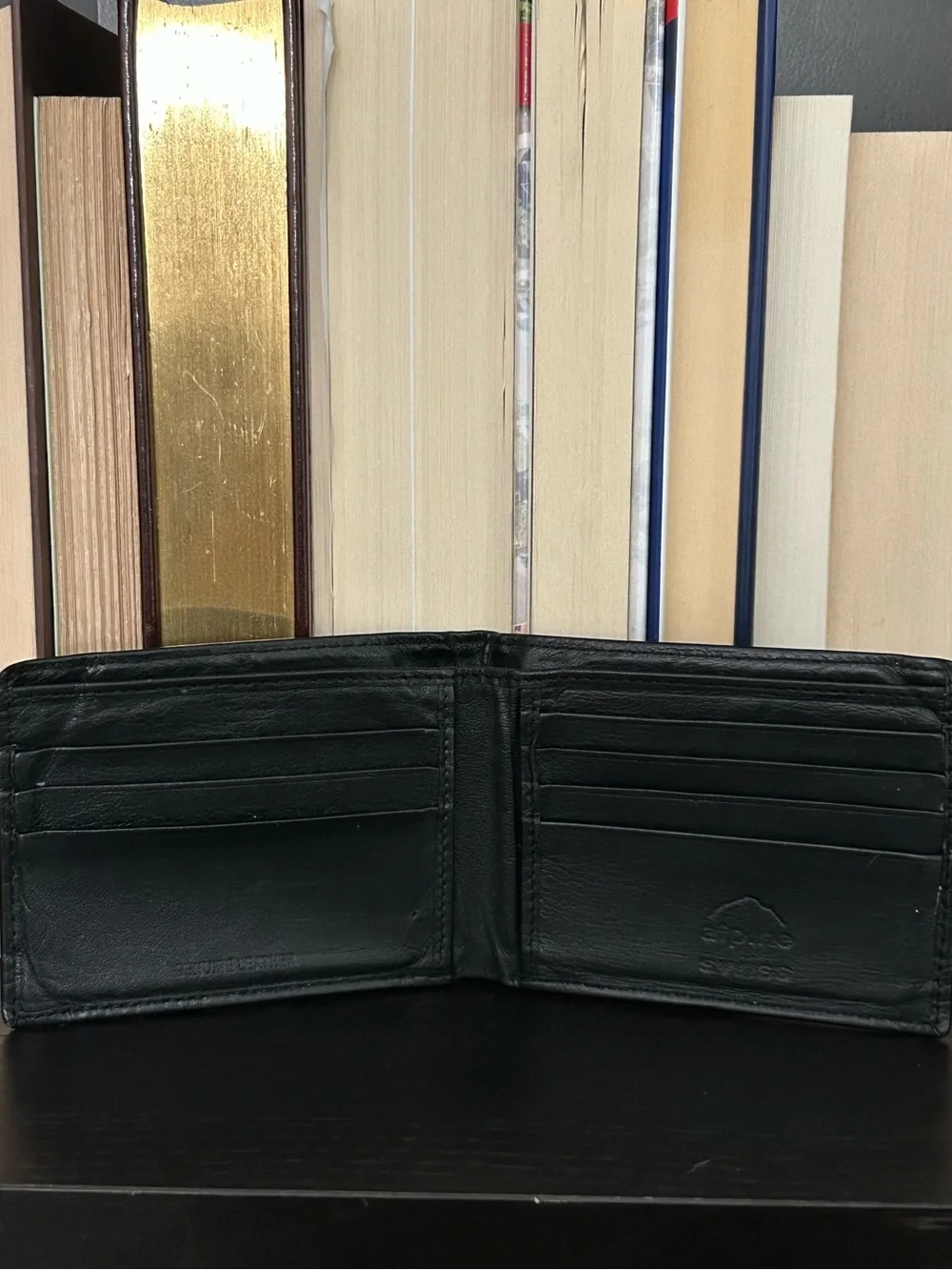 Alpine Swiss - Black Leather Men's Bifold Wallet